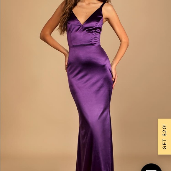 LULUS Purple Satin Dress - Picture 3 of 4